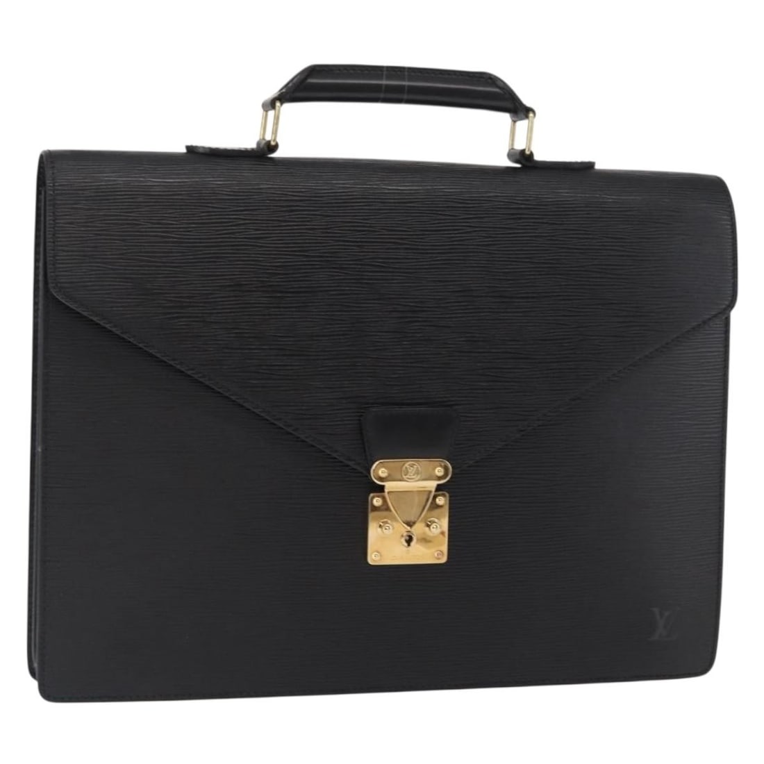 Black Epi Leather Serviette Conseiller Business Bag M54422 by Louis Vuitton: Black Epi Leather Serviette Conseiller Business Bag M54422 by Louis Vuitton This is a Louis Vuitton Epi Serviette Conseiller business bag in black, crafted from signature Epi leather. The bag features