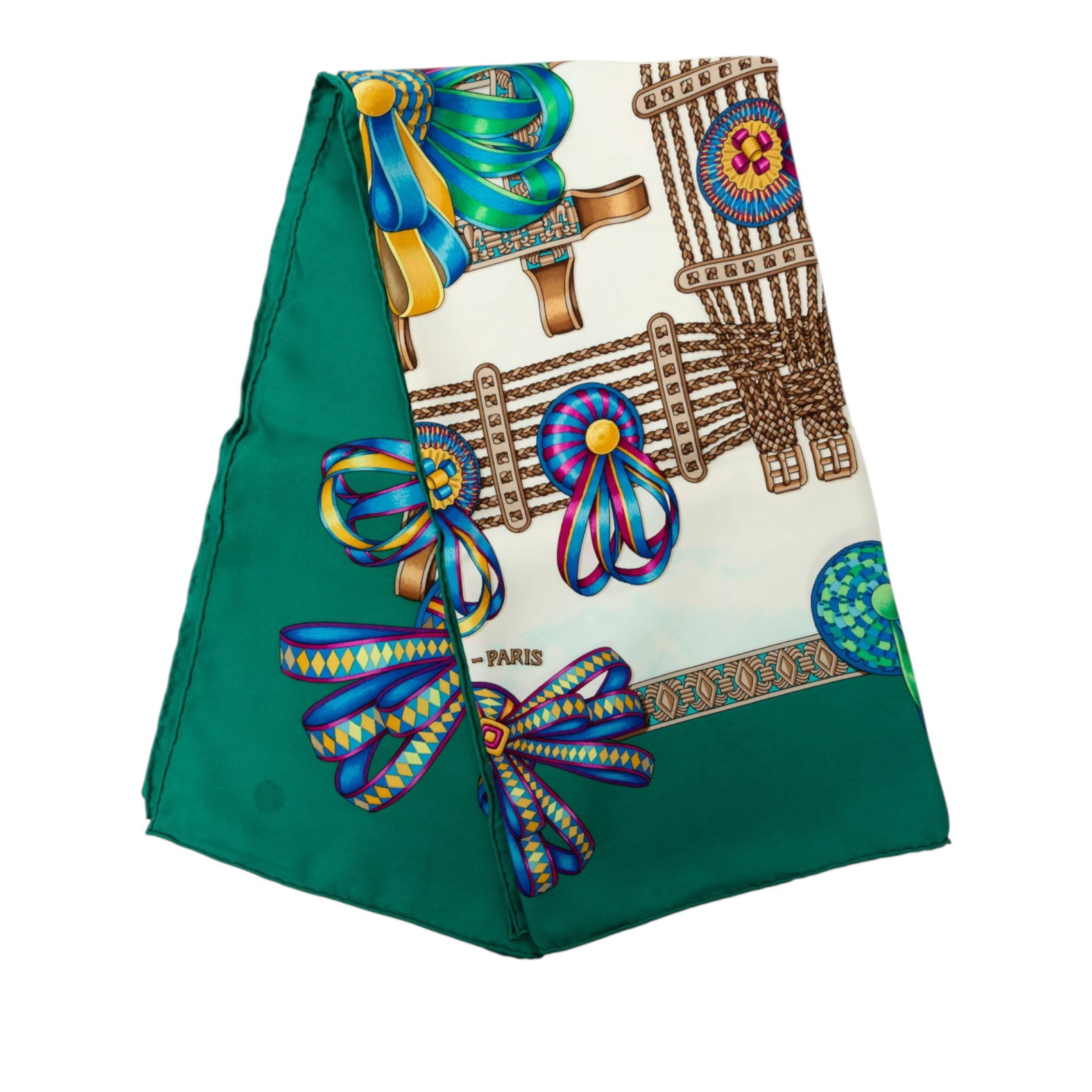 Hermes Les Rubans du Cheval silk scarf white (1 of 9)
