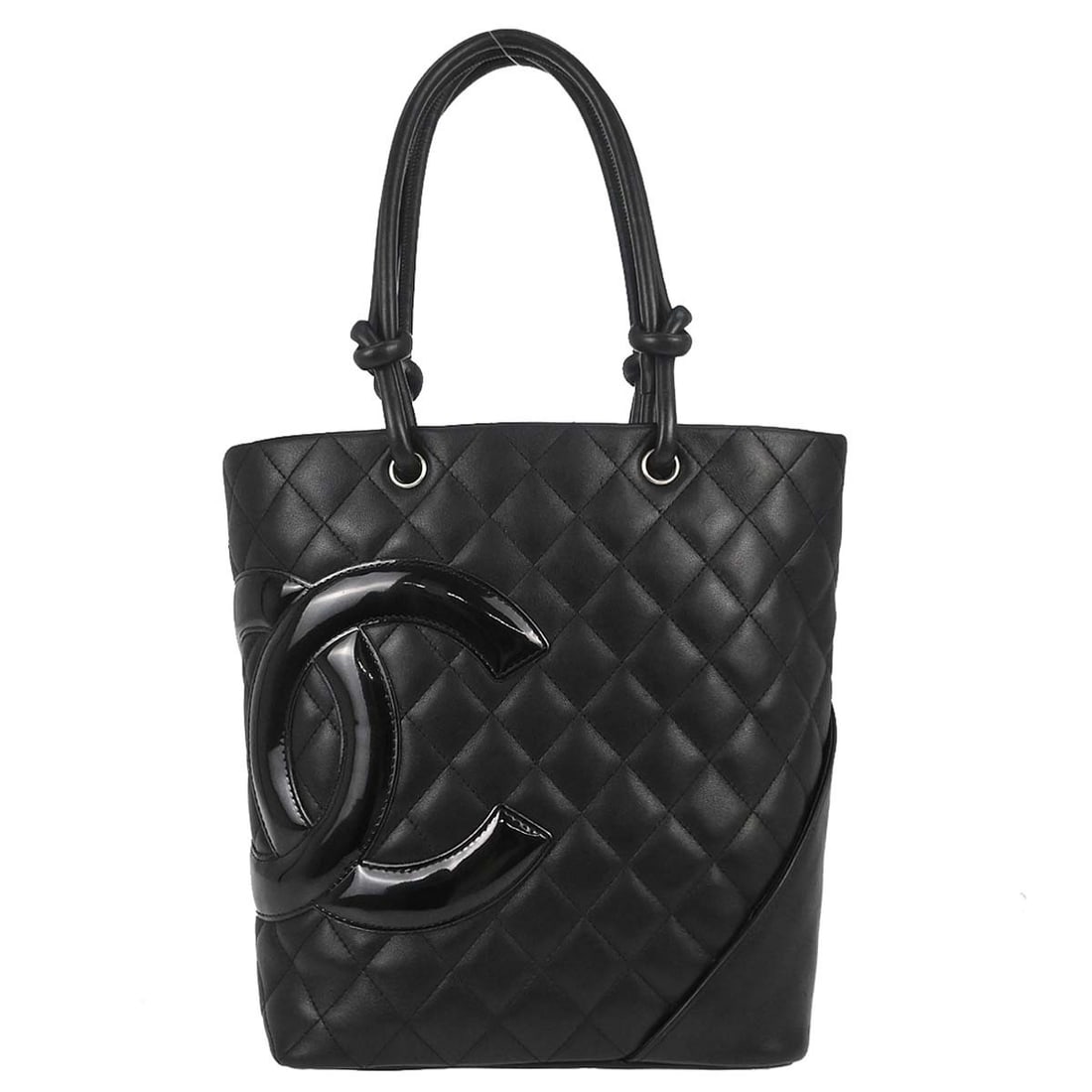CHANEL Cambon Ligne black calfskin tote handbag: CHANEL Cambon Ligne black calfskin tote handbag This Chanel Cambon Ligne tote handbag is crafted in black calfskin leather with a matelasse quilted finish and logo quilted accents. It features double 