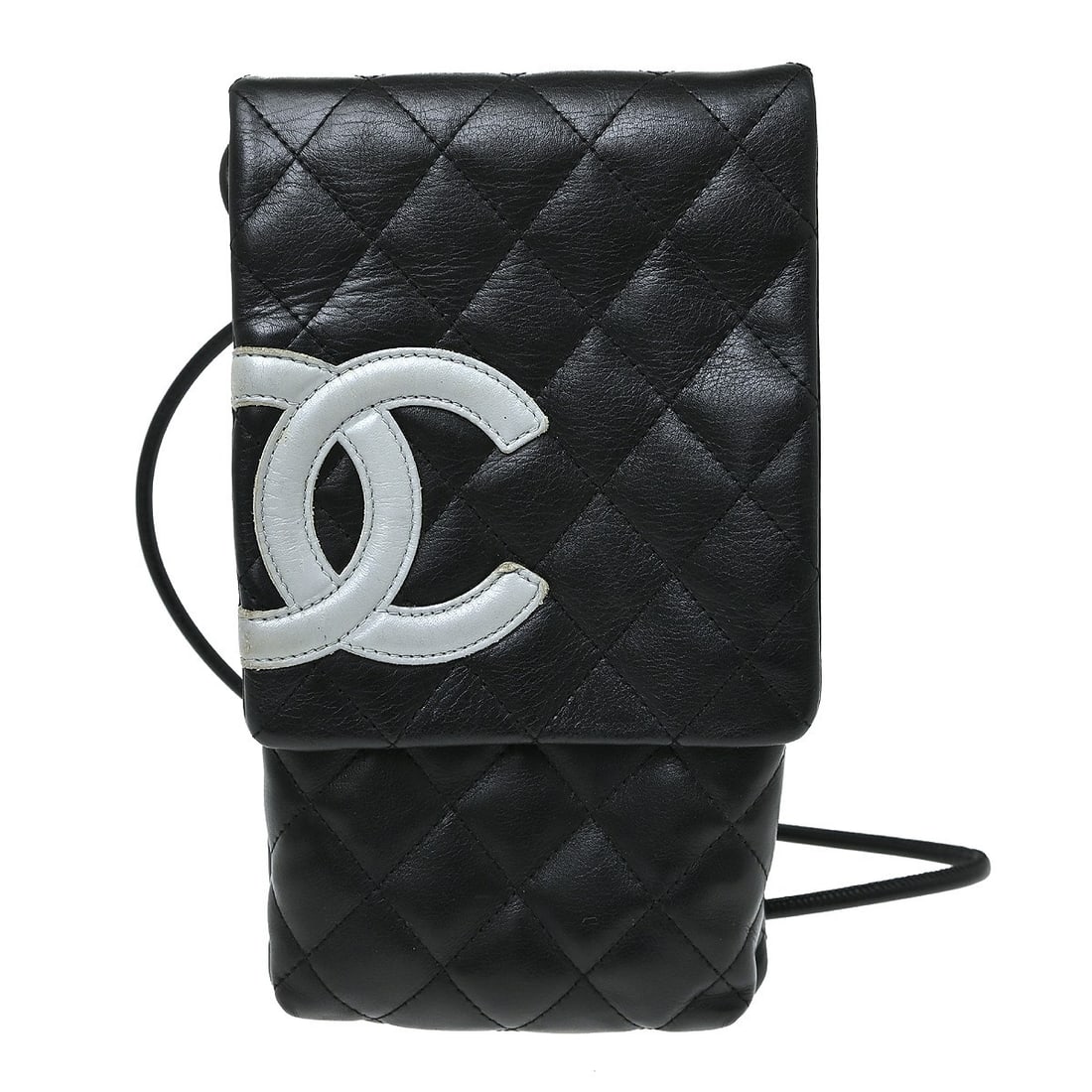 Chanel Cambon Ligne small black calfskin crossbody bag: Chanel Cambon Ligne small black calfskin crossbody bag Chanel Cambon Ligne shoulder bag in black calfskin leather with a quilted matelasse design and silver-color hardware. This small women's crossbod
