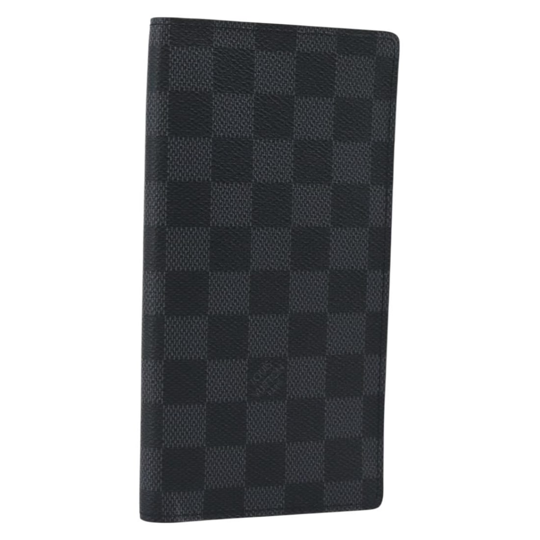 Louis Vuitton N62665 Portefeuille Brazza Long Wallet Damier Graphite Canvas: Louis Vuitton N62665 Portefeuille Brazza Long Wallet Damier Graphite Canvas Louis Vuitton Portefeuille Brazza long wallet in Damier Graphite canvas. Made in France, this wallet features a slim long fo