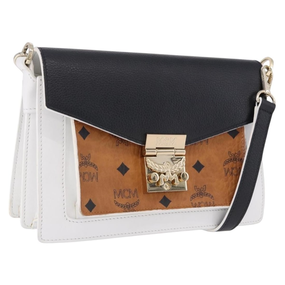 MCM Vicetos leather shoulder bag brown with gold tone hardware (1 of 18)