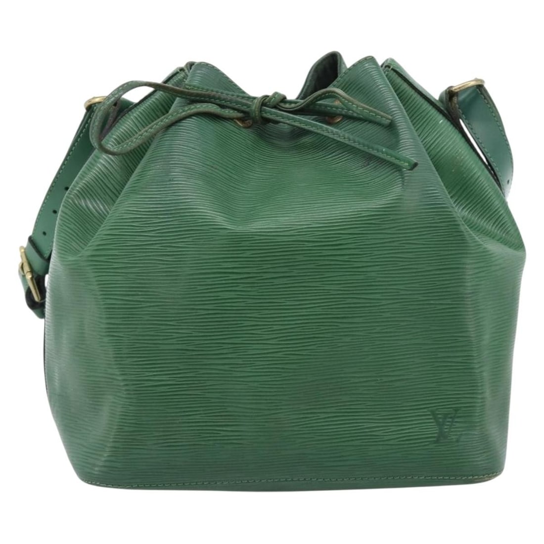 Green Leather Bucket Bag Louis Vuitton Petit Noe (1 of 18)