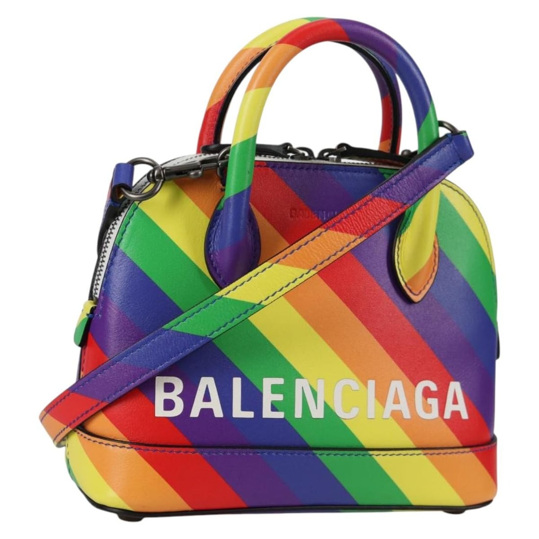 BALENCIAGA 550646 Ville Leather 2way Hand Bag Multicolor: BALENCIAGA 550646 Ville Leather 2way Hand Bag Multicolor Balenciaga Ville 2-way handbag in multicolor leather with a structured compact silhouette. Designed for women, this bag can be carried by the t
