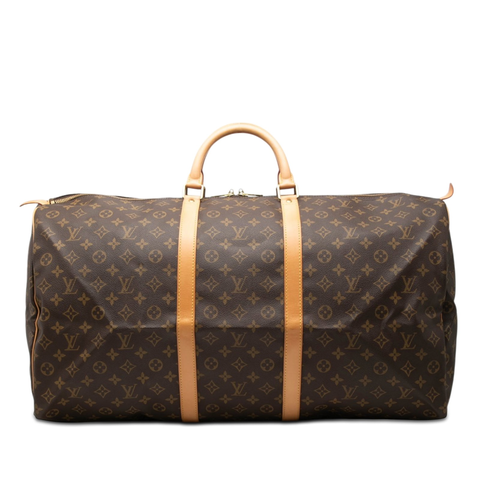 Louis Vuitton Keepall 60 Monogram Canvas Travel Bag: Louis Vuitton Keepall 60 Monogram Canvas Travel Bag Louis Vuitton Monogram Keepall 60 travel bag featuring a monogram canvas body, vachetta leather trim, rolled vachetta leather handles, and a top zip