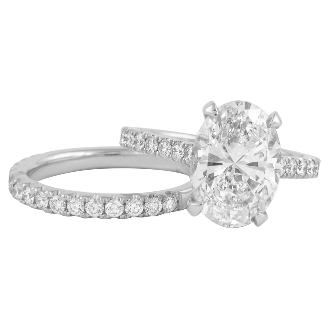 3.18ct GIA Oval Diamond Engagement Ring 18k White Gold (1 of 5)