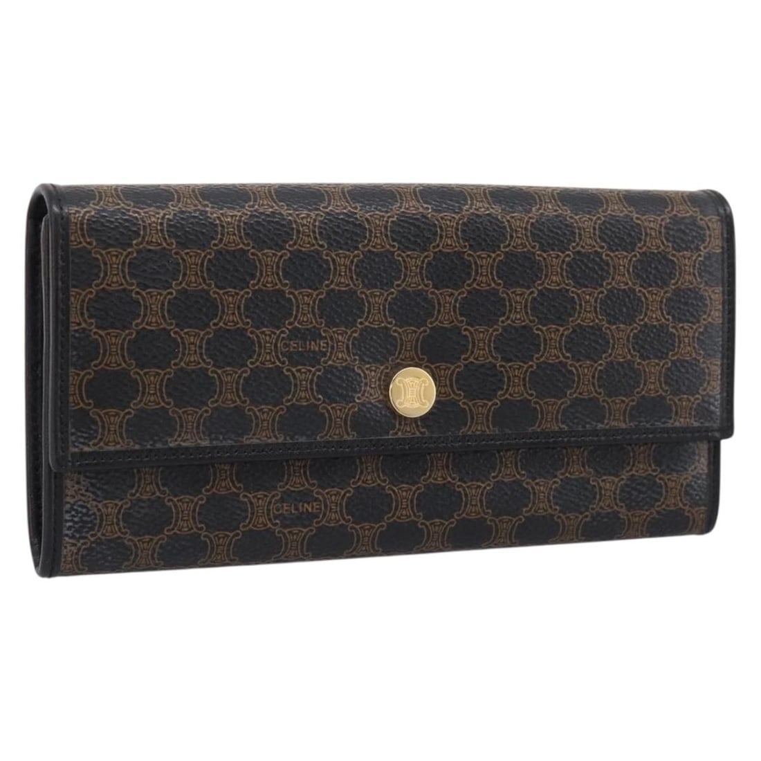 CELINE Macadam Long Wallet in Black and Gold PVC Leather (1 of 18)