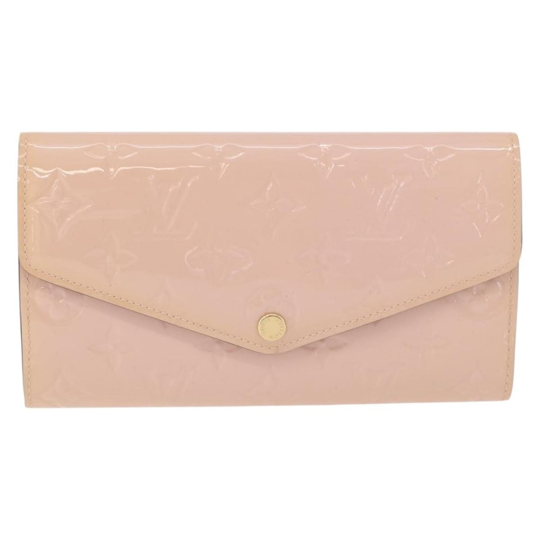 Louis Vuitton Sarah Wallet in Pink Monogram Vernis Patent Leather: Louis Vuitton Sarah Wallet in Pink Monogram Vernis Patent Leather Louis Vuitton Sarah wallet in pink Monogram Vernis patent leather. This pre-owned piece is in fair condition with visible signs of use