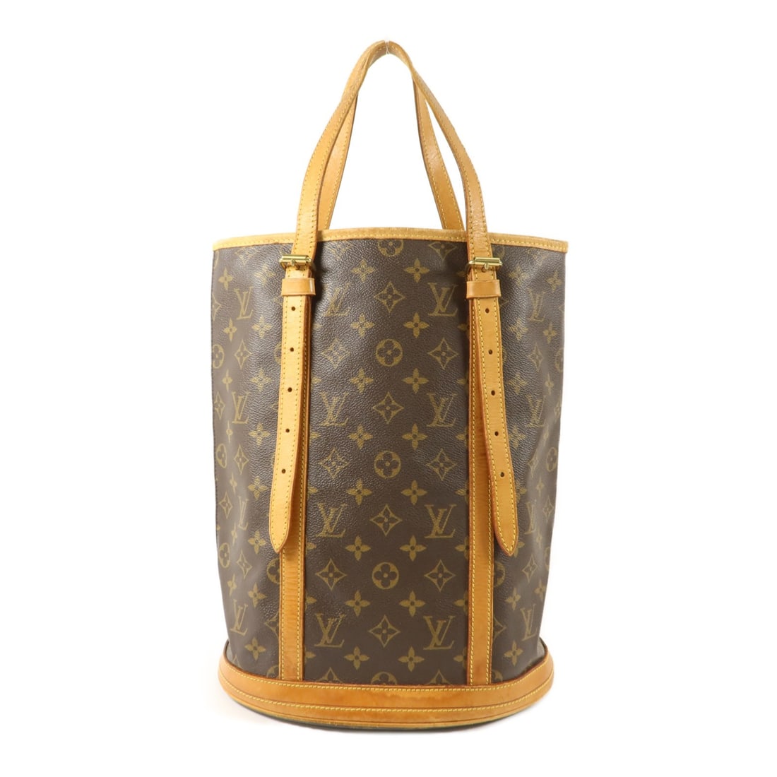 Louis Vuitton M42236 Bucket GM Monogram Shoulder Tote: Louis Vuitton M42236 Bucket GM Monogram Shoulder Tote Louis Vuitton LV Bucket GM shoulder tote bag, model M42236, in brown monogram and PVC coated canvas. It features one inside open pocket and one in