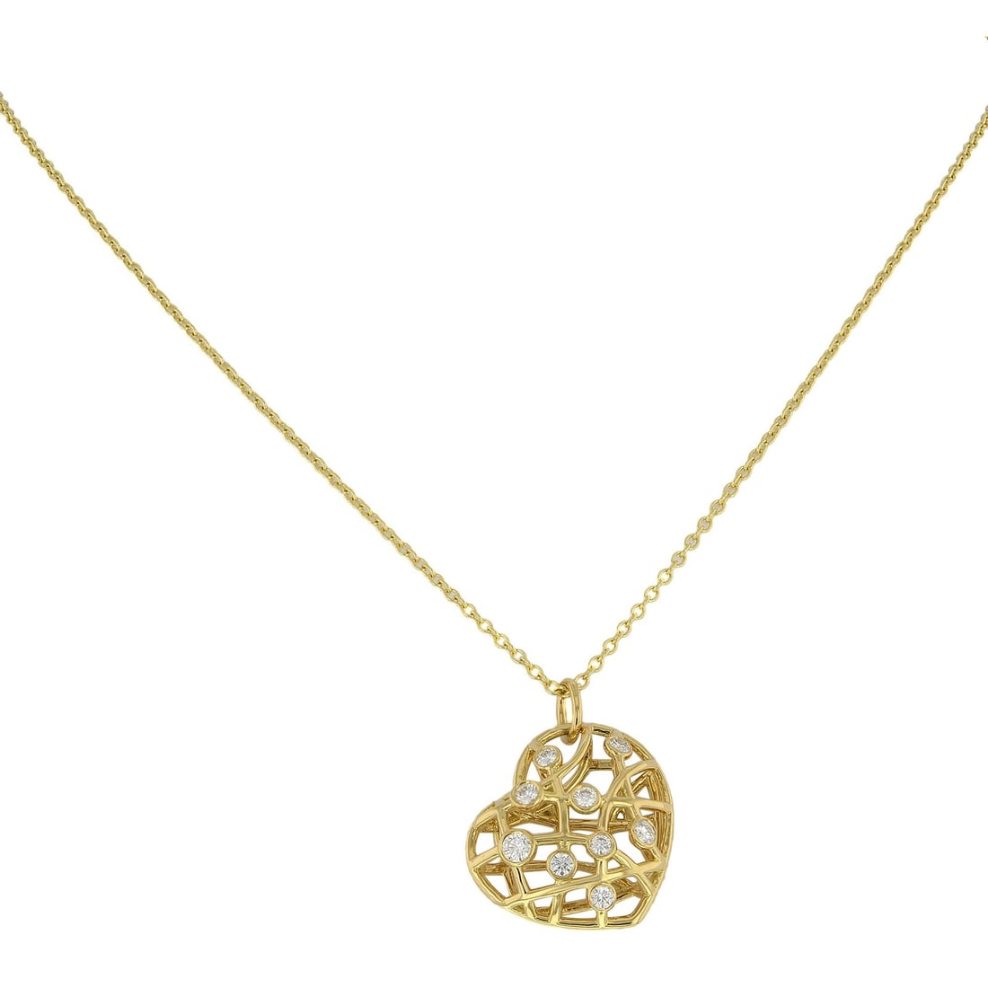 Hearts On Fire 18K Yellow Gold Diamond Pendant Necklace 0.35ct: Hearts On Fire 18K Yellow Gold Diamond Pendant Necklace 0.35ct Discover the exquisite Hearts on Fire Diamond Chain Pendant Necklace, beautifully crafted in 18K yellow gold. This elegant necklace featu
