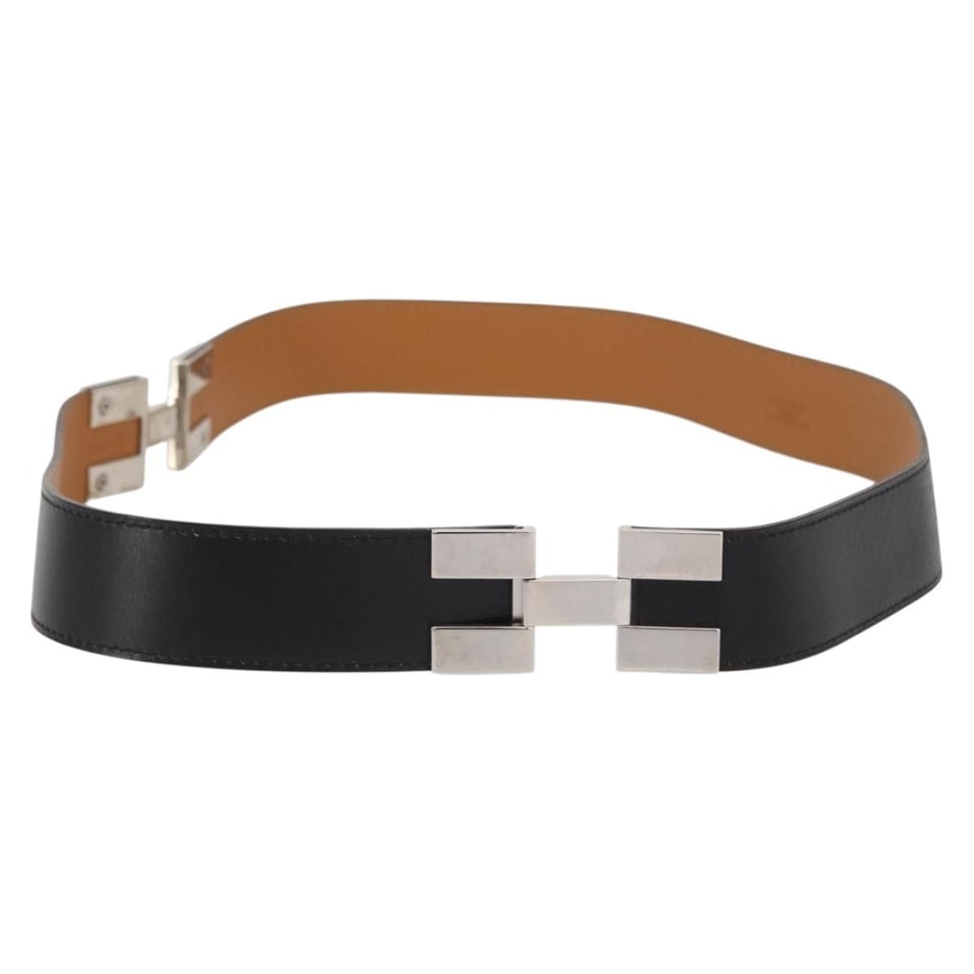 Black Leather 29.5 Inch HERMES Belt Made in France: Black Leather 29.5 Inch HERMES Belt Made in France This luxurious HERMES belt is crafted from high-quality leather, featuring a sleek black color that complements any outfit. Measuring approximately 2