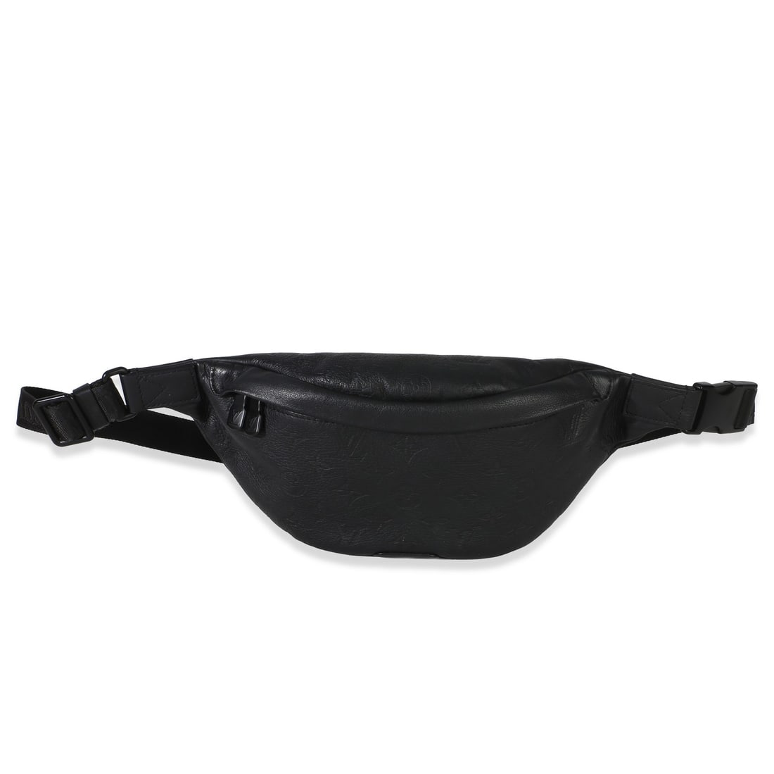 Louis Vuitton Discovery Bumbag Black Monogram Shadow Leather: Louis Vuitton Discovery Bumbag Black Monogram Shadow Leather Pre-owned Louis Vuitton Discovery Bumbag in black Monogram Shadow leather. This unisex design features a zip-around closure, matte-black ha