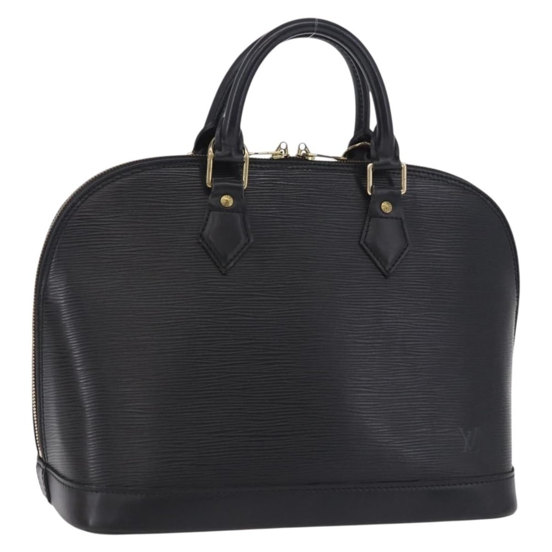 Louis Vuitton M52142 Alma handbag in black Epi leather: Louis Vuitton M52142 Alma handbag in black Epi leather Louis Vuitton Alma handbag in noir black Epi leather with a structured silhouette and dust bag included. Made in France, this women's handbag sho