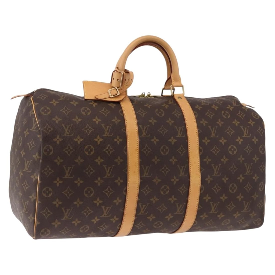 Louis Vuitton M41426 Keepall 50 Monogram Canvas Boston Bag: Louis Vuitton M41426 Keepall 50 Monogram Canvas Boston Bag Louis Vuitton Keepall 50 Boston bag in Monogram canvas, model M41426, made in France. This women's travel-style bag includes a dust bag, name