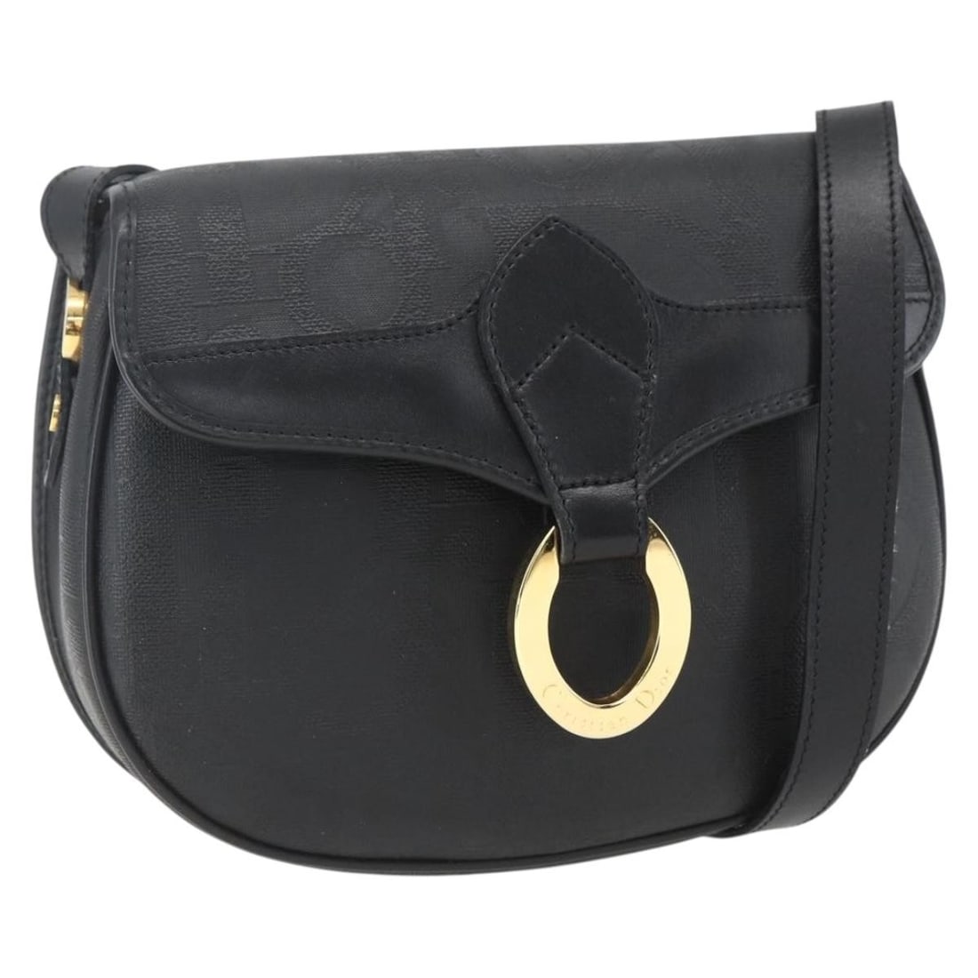 Christian Dior Shoulder Bag Trotter Canvas Black and Gold PVC Oval Design: Christian Dior Shoulder Bag Trotter Canvas Black and Gold PVC Oval Design This Christian Dior Trotter Canvas Oval Shoulder Bag features a combination of PVC leather and Trotter canvas in black and gol