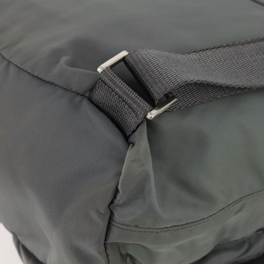 Prada Double Front Pocket Gray Nylon Backpack - 12