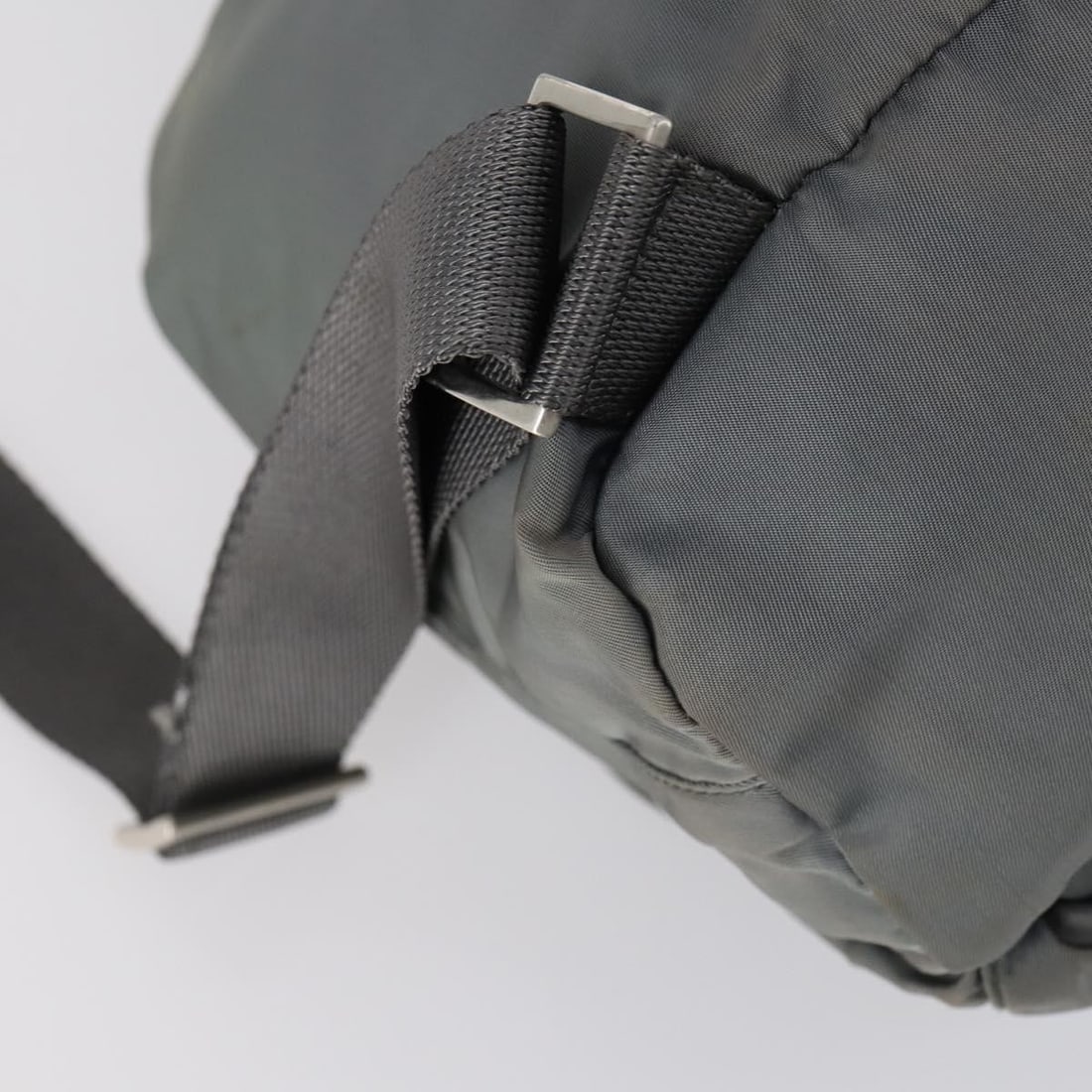 Prada Double Front Pocket Gray Nylon Backpack - 13