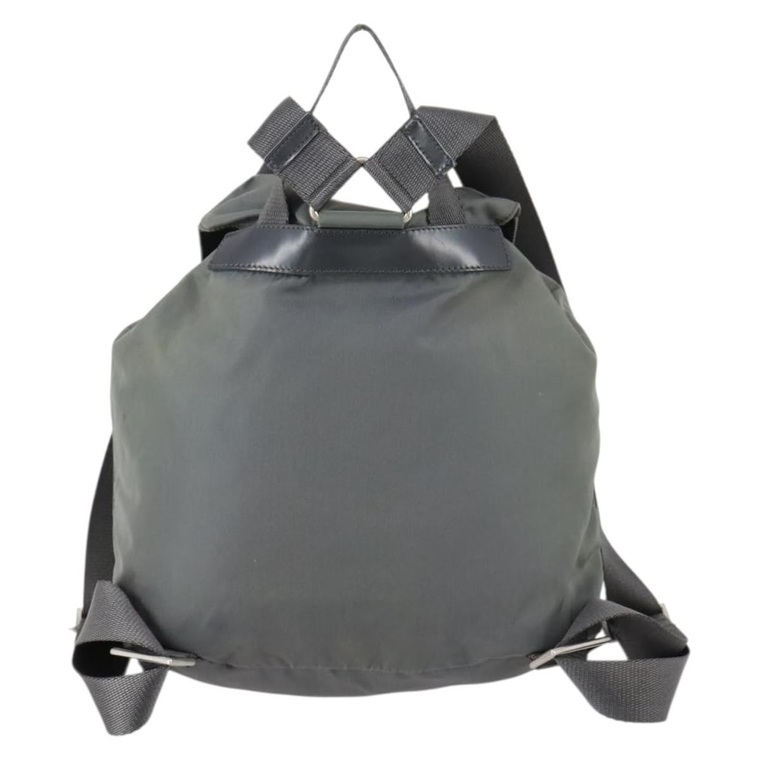 Prada Double Front Pocket Gray Nylon Backpack - 2