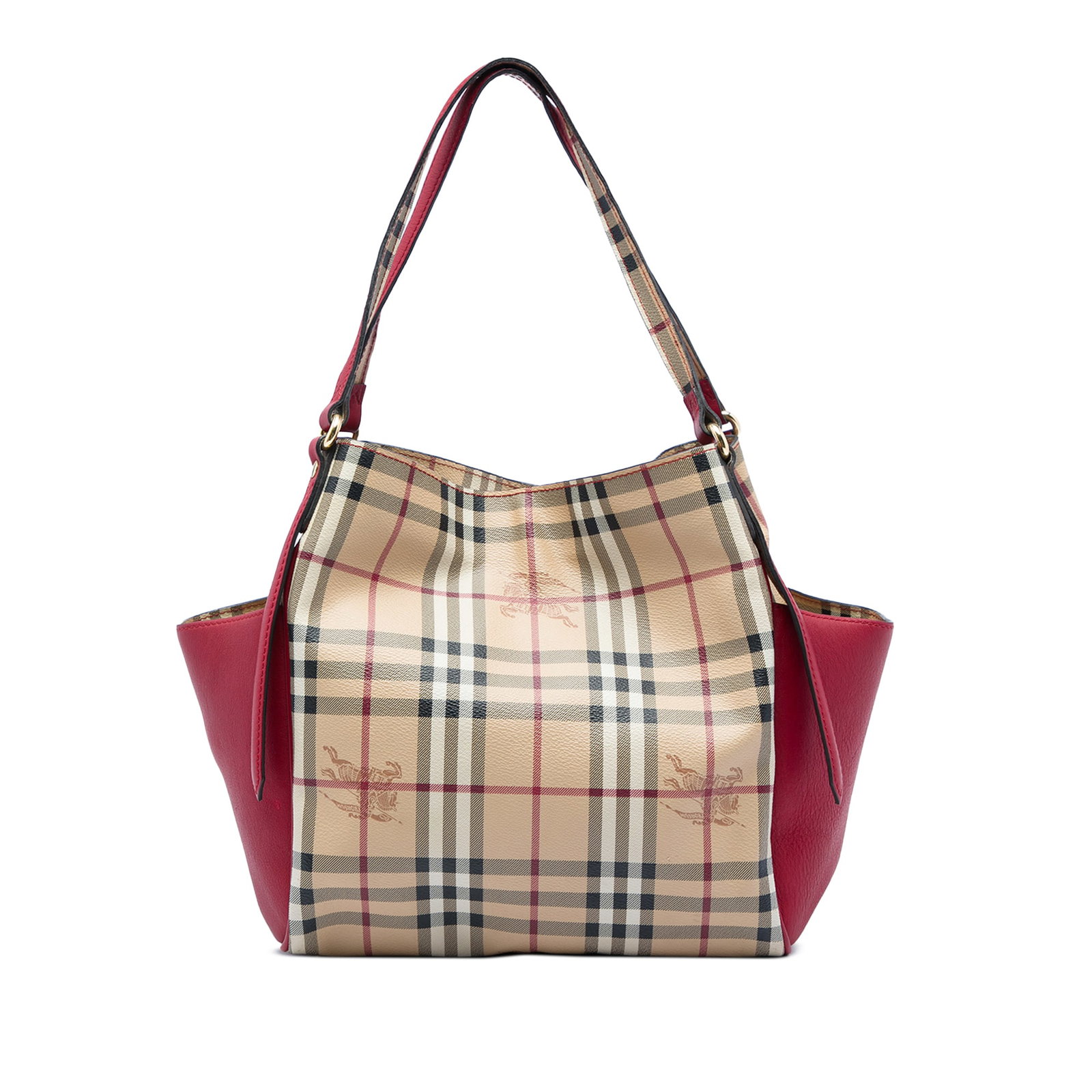 Burberry Canterbury Small Tote Haymarket Check Coated Canvas Leather Trim (1 of 6)