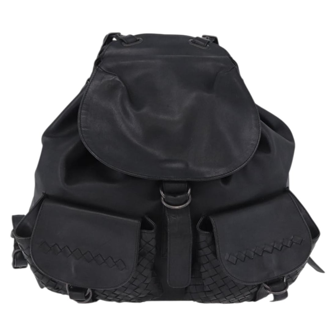 Bottega Veneta Intrecciato black leather unisex bag 37cm x 35cm x 15cm: Bottega Veneta Intrecciato black leather unisex bag 37cm x 35cm x 15cm Bottega Veneta Intrecciato leather item in black with a unisex design. Made in Italy, this piece is presented in good condition w