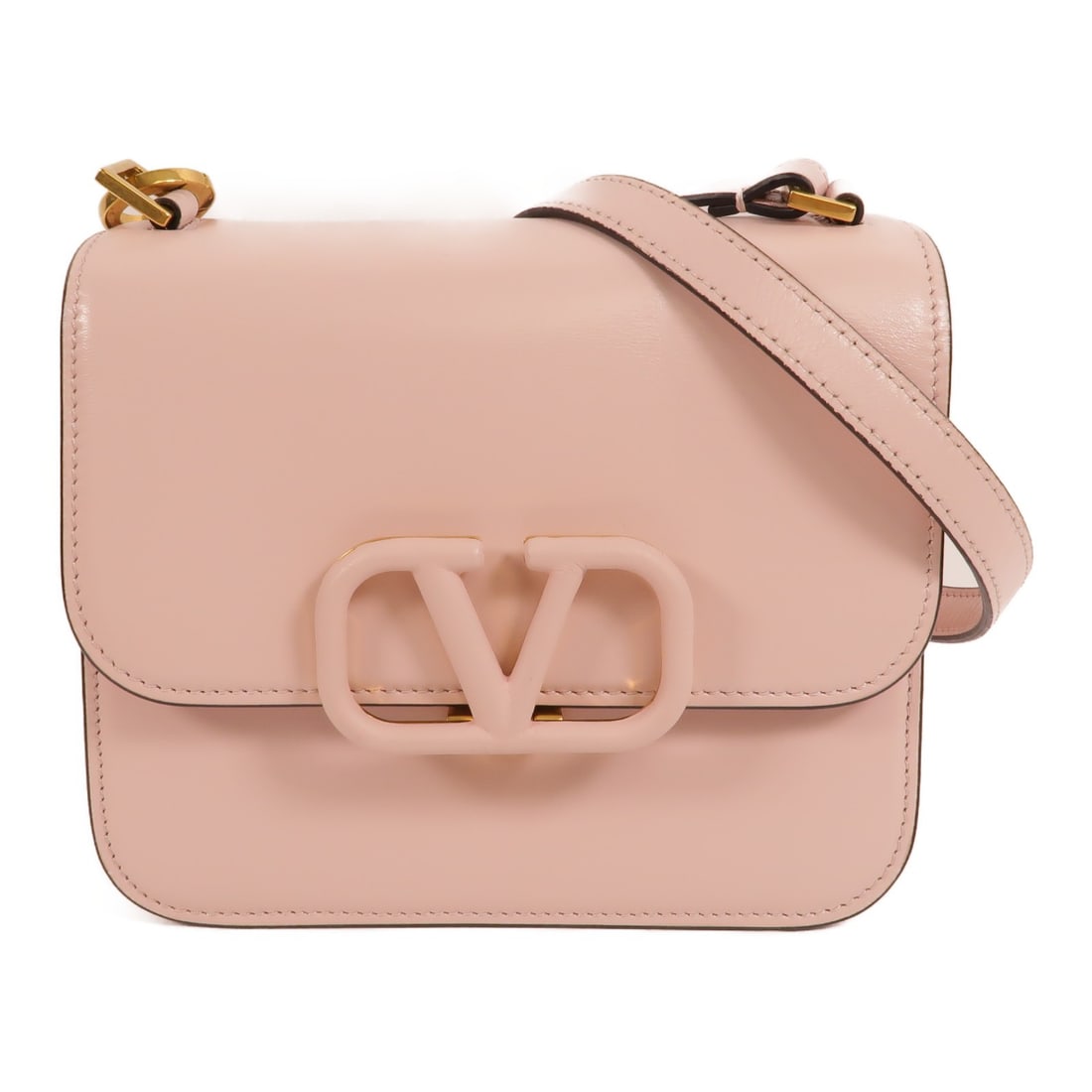 Valentino Vsling Pink Calfskin Shoulder Bag GHW: Valentino Vsling Pink Calfskin Shoulder Bag GHW Valentino Vsling shoulder bag in pink calfskin leather with a compact structured silhouette and an interior open pocket. Made in Italy, this women's bag