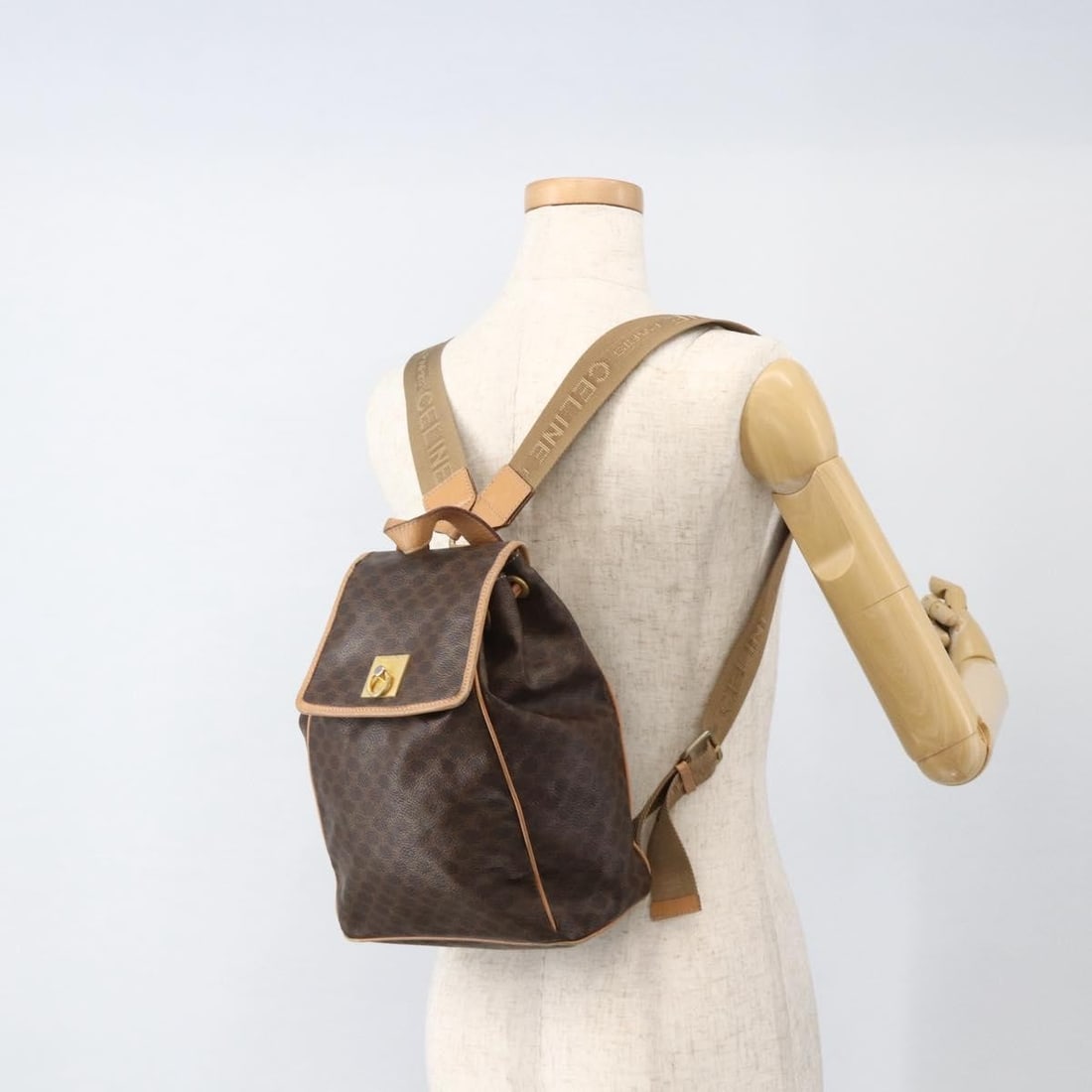 Celine Macadam coated canvas drawstring flap backpack - 13