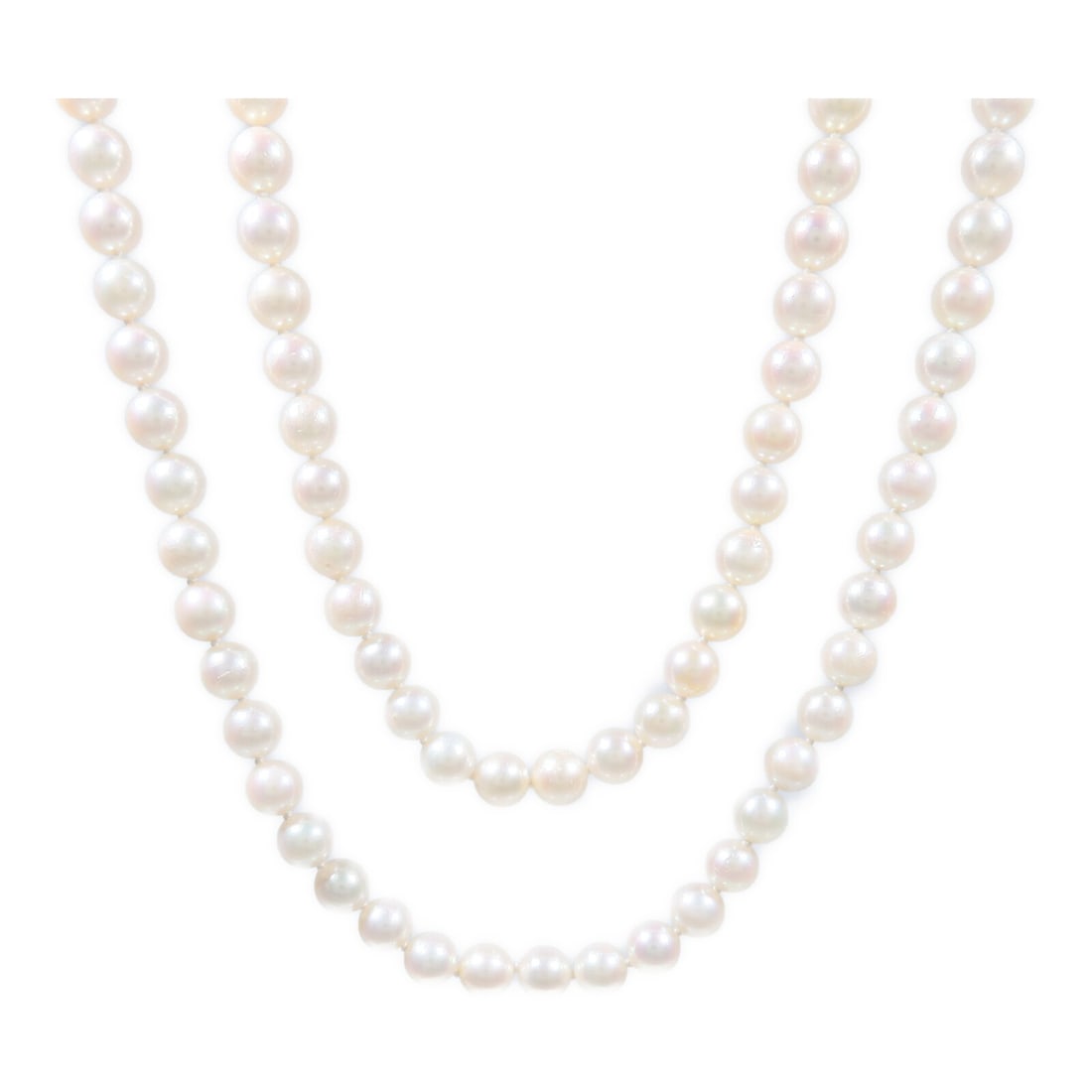 14K Yellow Gold Pearl Necklace 80cm White Womens Jewelry (1 of 9)