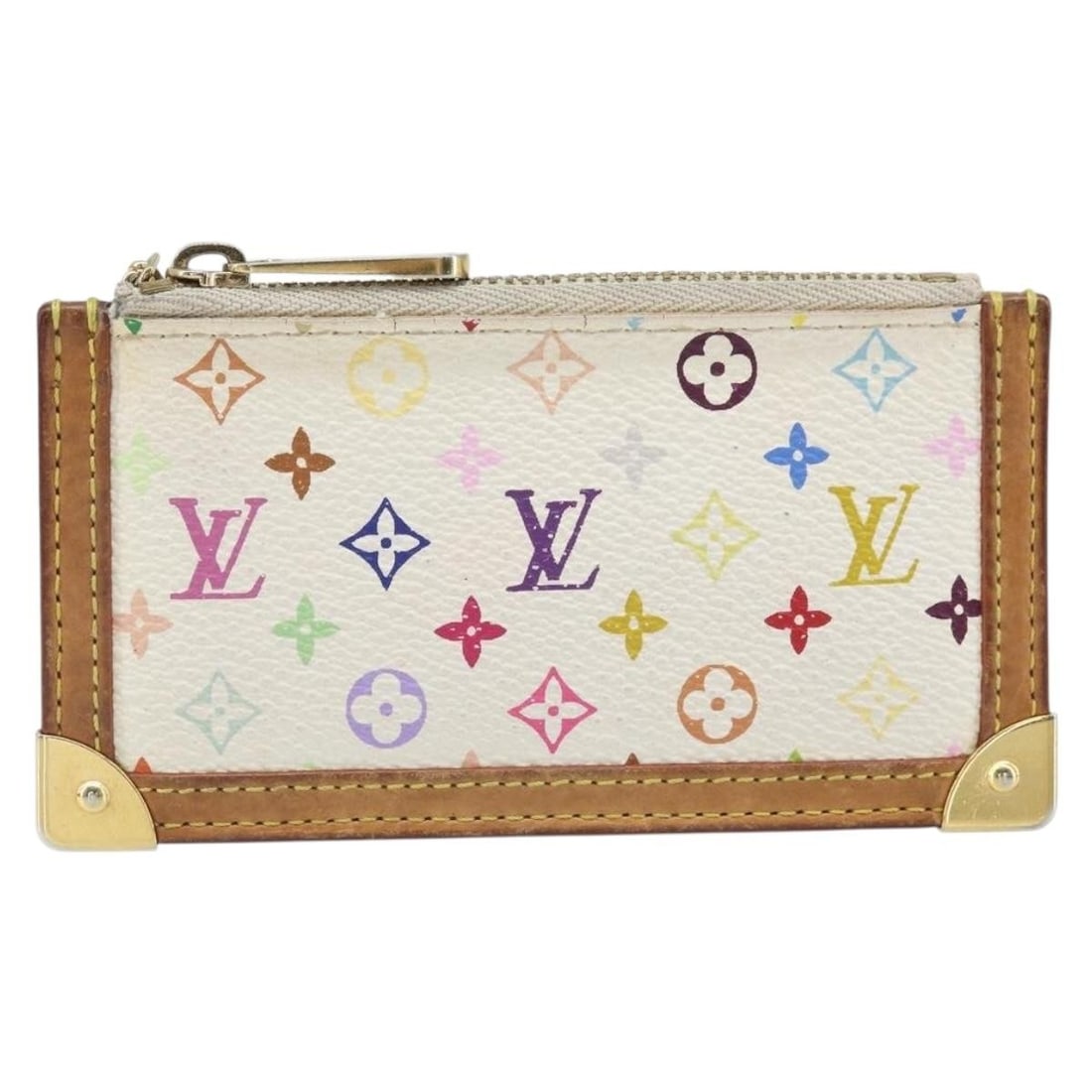 Louis Vuitton Multicolor Canvas Pochette Cles Key Pouch: Louis Vuitton Multicolor Canvas Pochette Cles Key Pouch Louis Vuitton Pochette Cles in multicolour monogram canvas designed for women. This compact key pouch features canvas material with leather trim