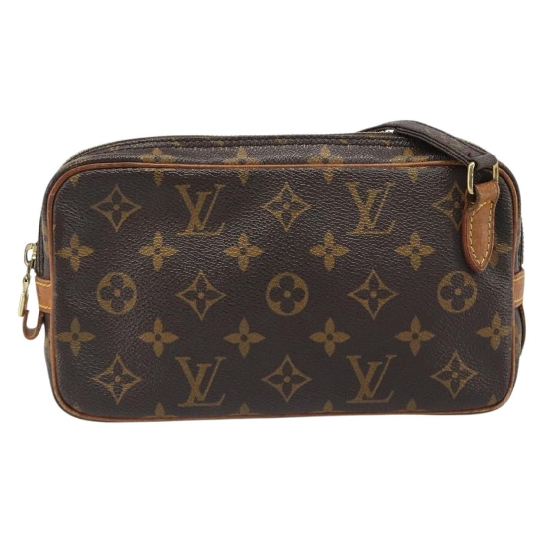 Louis Vuitton Pochette Marly Bandouliere Monogram Shoulder Bag: Louis Vuitton Pochette Marly Bandouliere Monogram Shoulder Bag Louis Vuitton Pochette Marly Bandouliere in brown monogram canvas. This unisex shoulder bag is made in France and is presented in fair, w