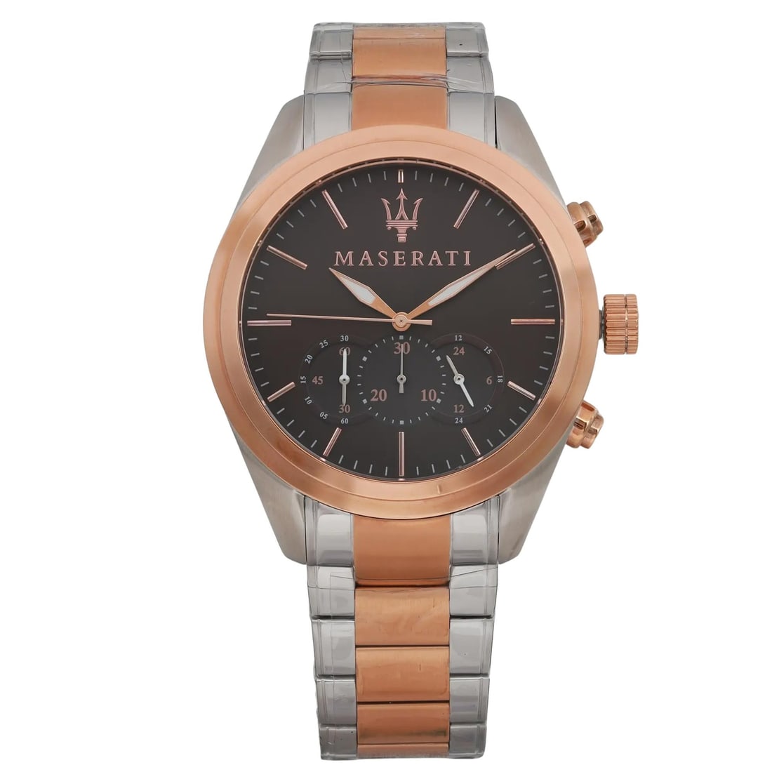 Maserati Traguardo 45mm Brown Dial Quartz Men's Watch R8873612003: Maserati Traguardo 45mm Brown Dial Quartz Men's Watch R8873612003 Elevate your style with the Maserati Traguardo men's wristwatch, featuring a sophisticated 45mm round case crafted from brushed stainl
