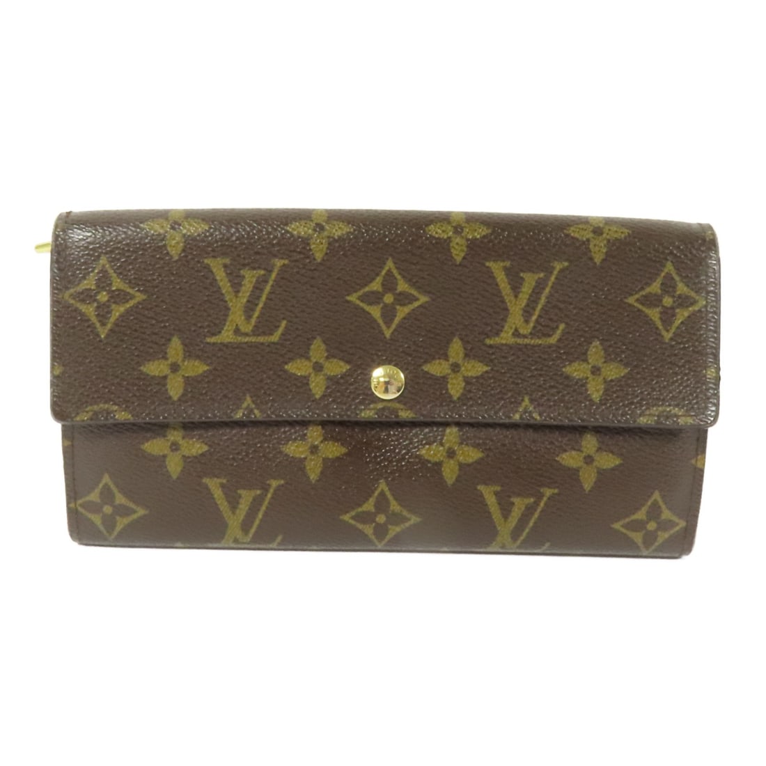 Louis Vuitton M61734 Portefeuille Sarah Monogram bifold long wallet: Louis Vuitton M61734 Portefeuille Sarah Monogram bifold long wallet Louis Vuitton Portefeuille Sarah zip long bi-fold wallet in brown Monogram PVC coated canvas. This unisex wallet features a hook but