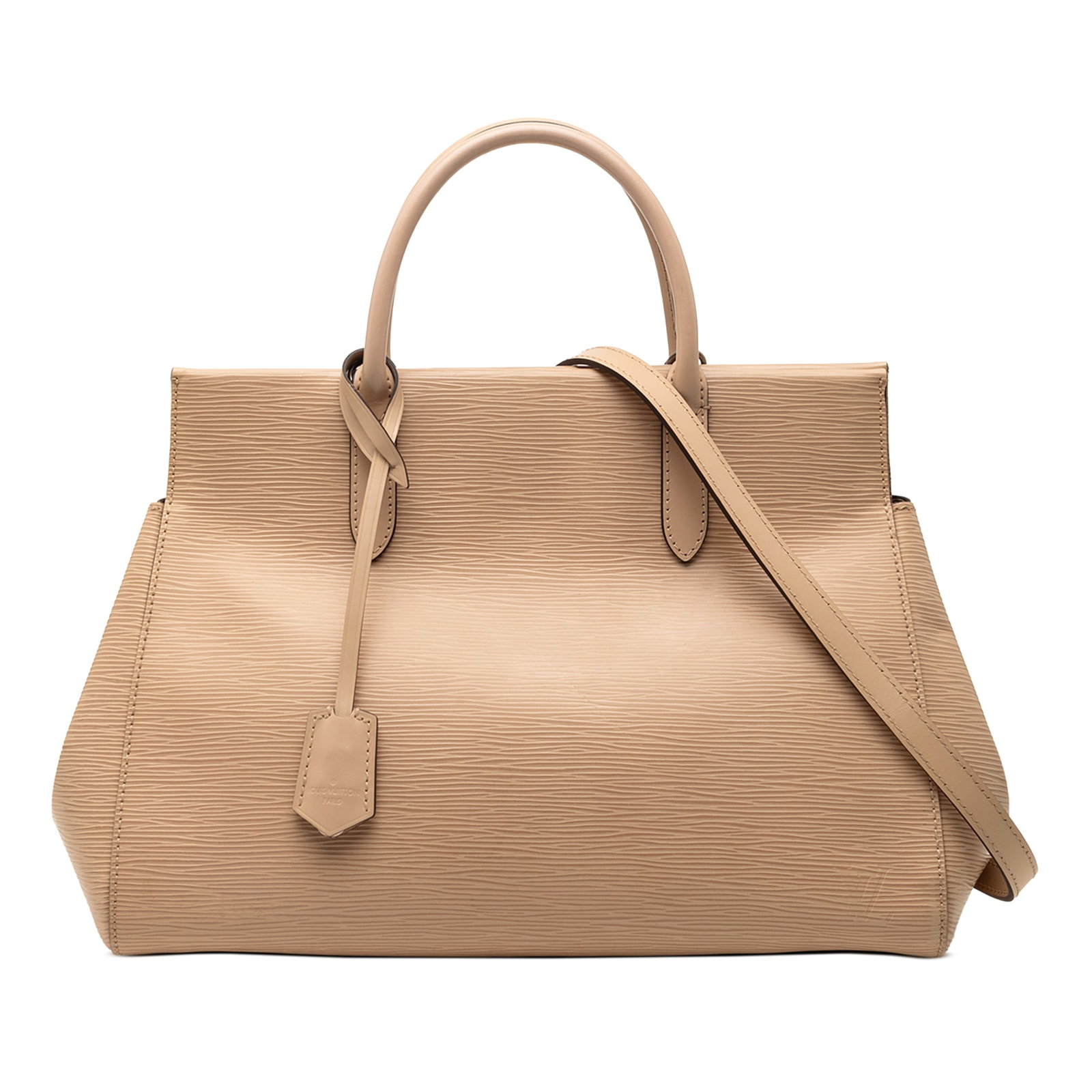 Louis Vuitton Epi Marly MM Beige Leather Shoulder Bag: Louis Vuitton Epi Marly MM Beige Leather Shoulder Bag This Louis Vuitton Epi Marly MM bag is crafted from epi leather in a beige hue and features rolled leather handles and a detachable flat leather s