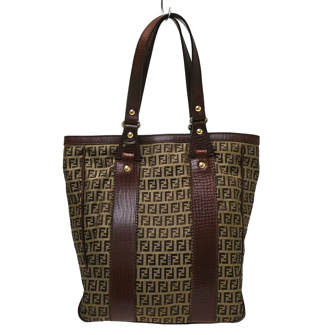 Fendi Open Tote Brown Canvas Handbag Made in Italy: Fendi Open Tote Brown Canvas Handbag Made in Italy Fendi Open Tote in brown Zucchino canvas. This women's tote is made in Italy and is presented in good condition, with light scratching and light wear