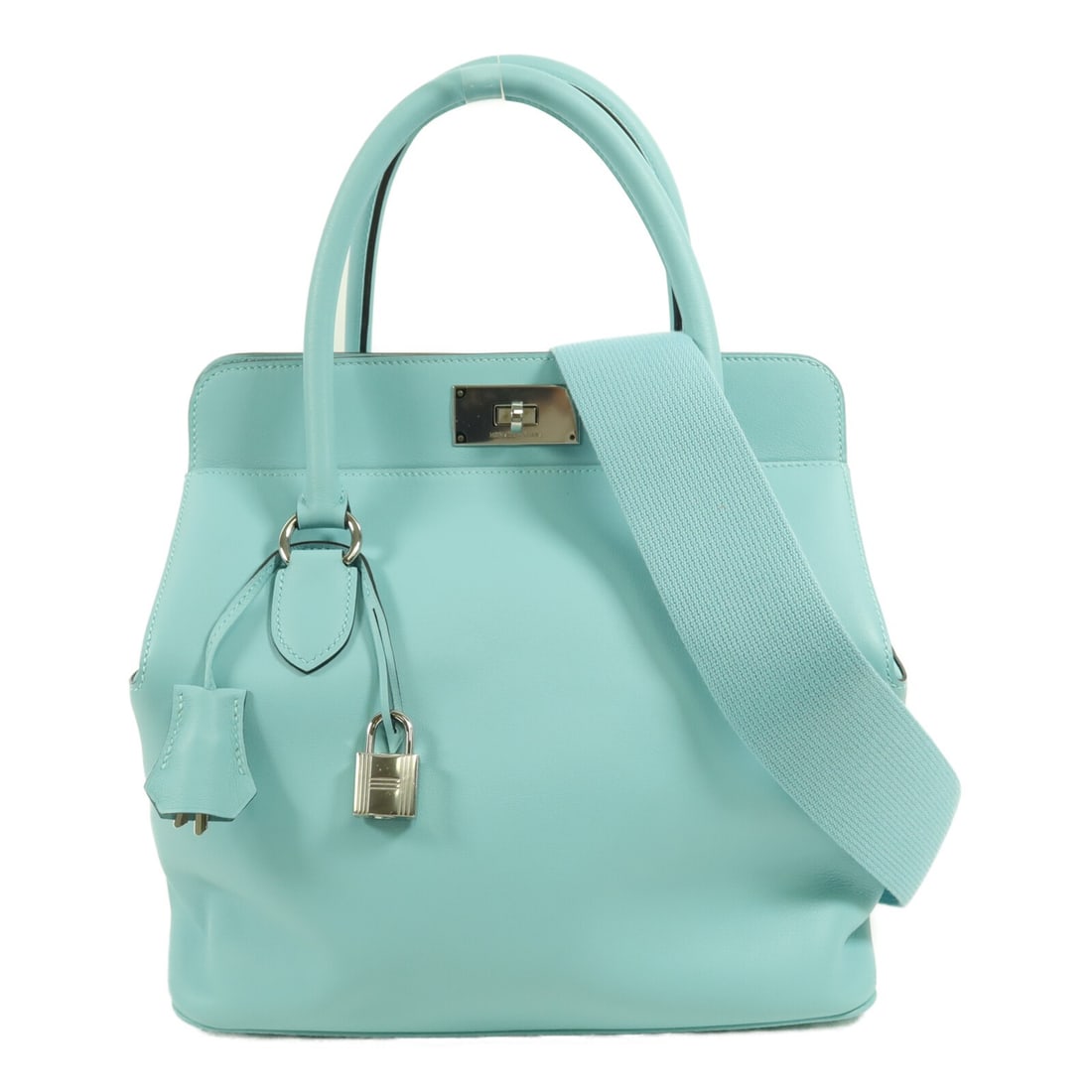 Hermes Toolbox 26 Veau Swift 2way Shoulder Handbag Blue Atoll PHW (1 of 18)