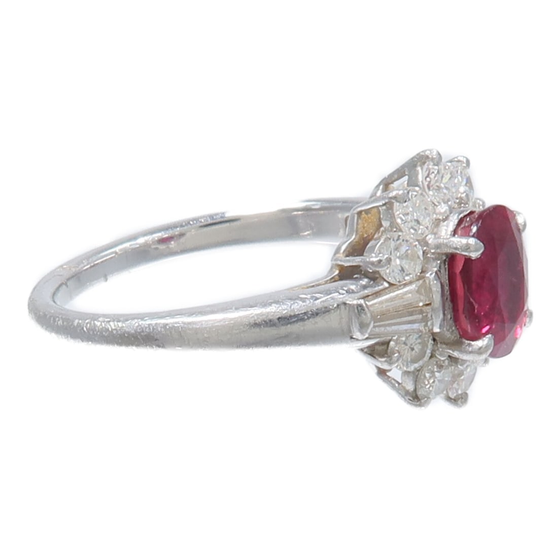 Pt900 Platinum Ruby Diamond Ring US Size 6 - 4