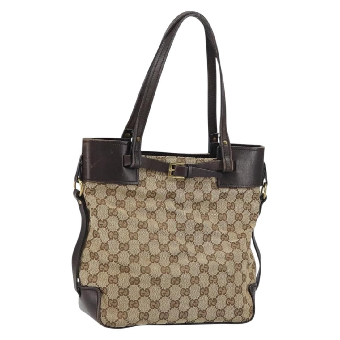 Gucci GG Canvas Bucket Tote with Leather Belt Detail (1 of 18)