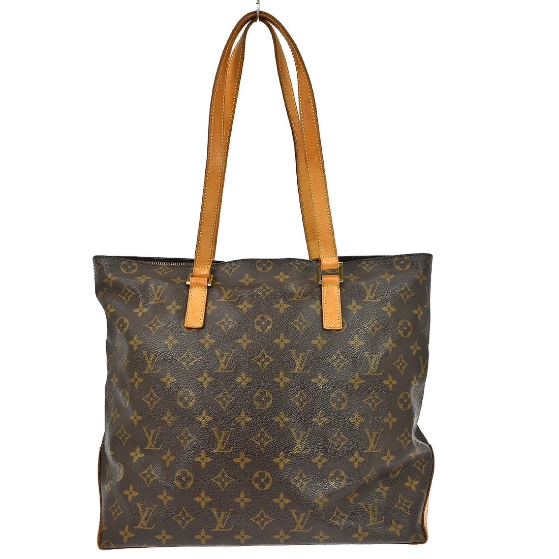 Louis Vuitton Cabas Mezzo Brown Canvas Handbag: Louis Vuitton Cabas Mezzo Brown Canvas Handbag Louis Vuitton Cabas Mezzo tote bag in brown monogram canvas. This women's bag is presented in fair condition, with light scuffs, light scratches, and lig