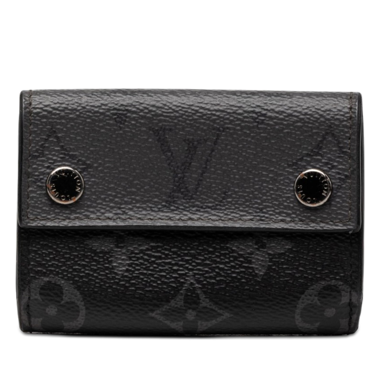Louis Vuitton Discovery Compact Wallet Monogram Eclipse Reverse Canvas: Louis Vuitton Discovery Compact Wallet Monogram Eclipse Reverse Canvas Compact and functional, this Louis Vuitton Monogram Eclipse Reverse Discovery Compact Wallet features a coated canvas body with a