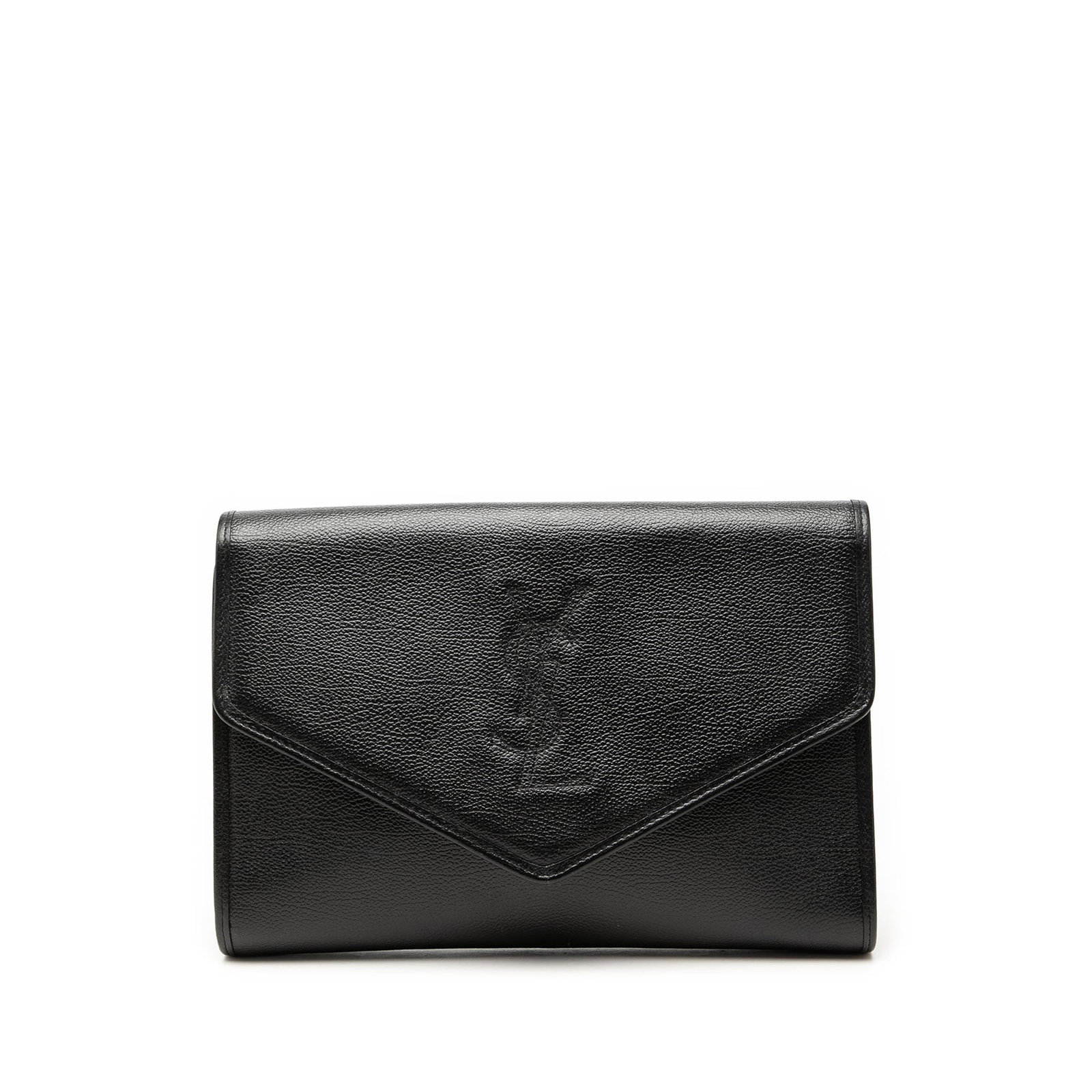 Saint Laurent Grain de Poudre Leather Envelope Clutch Black (1 of 6)
