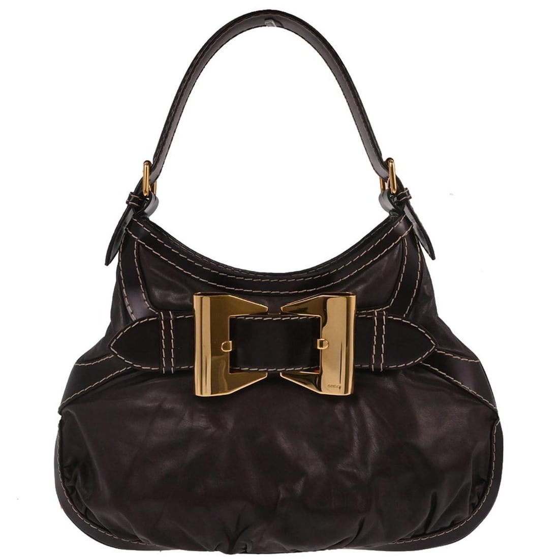 Gucci Queen Brown Leather Hobo Handbag Medium 189885 001013 (1 of 10)