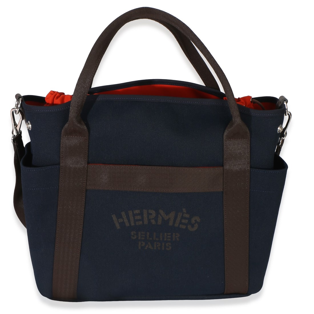 Hermes The Grooming Bag canvas tote in blue with box dustbag (1 of 8)