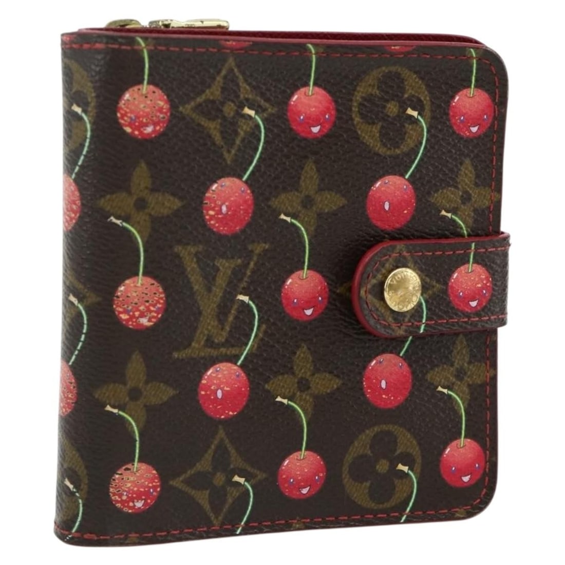 Louis Vuitton M95005 compact bifold wallet in Monogram Cherry canvas (1 of 18)