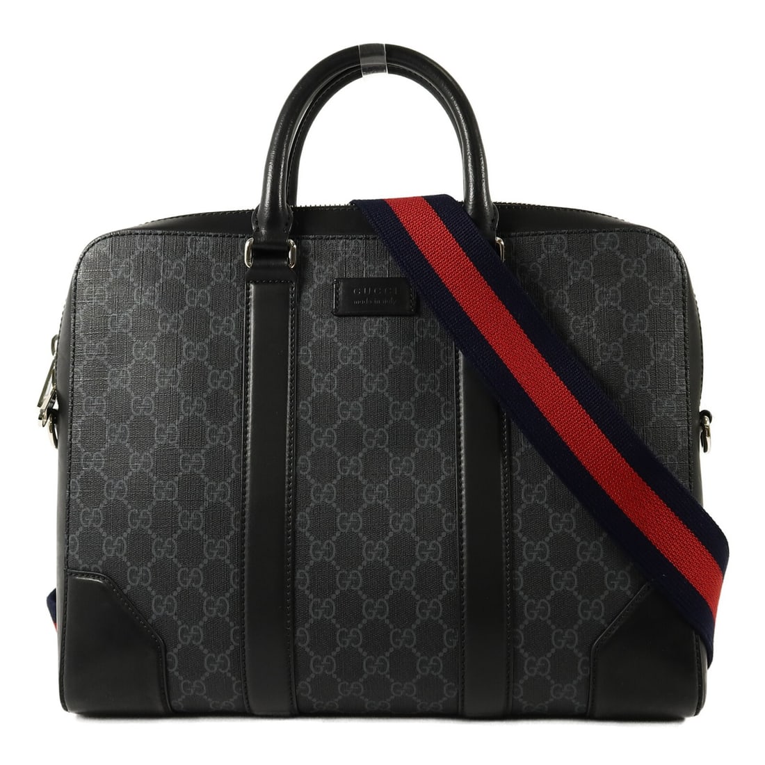 Gucci 474135 GG Supreme 2 Way Briefcase Bag Black Coated Canvas (1 of 15)