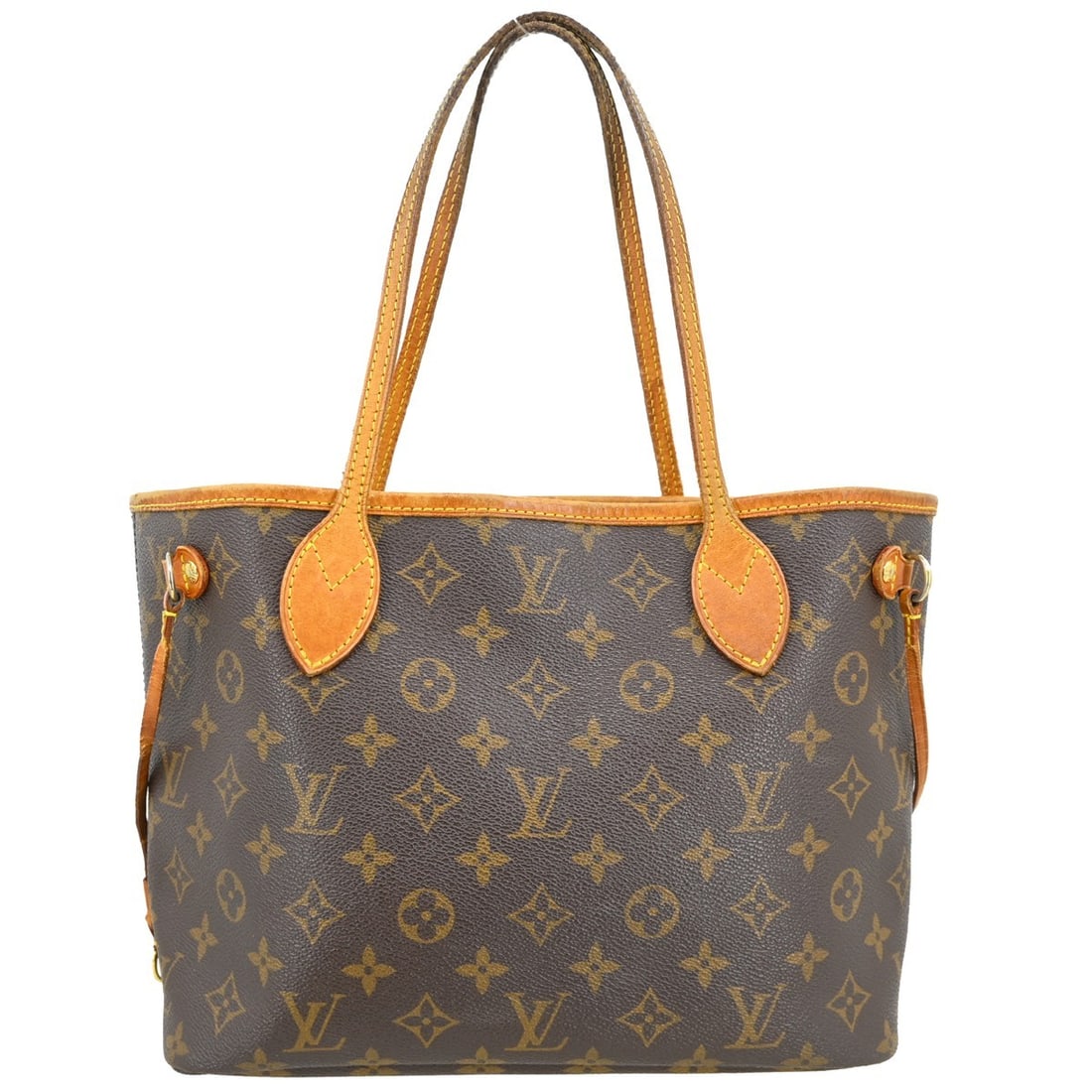 Louis Vuitton Neverfull PM Monogram Canvas Tote M40155 MB2088: Louis Vuitton Neverfull PM Monogram Canvas Tote M40155 MB2088 Vintage Louis Vuitton Neverfull PM tote handbag in brown Monogram canvas and leather. This women's tote features double handles, a hook an