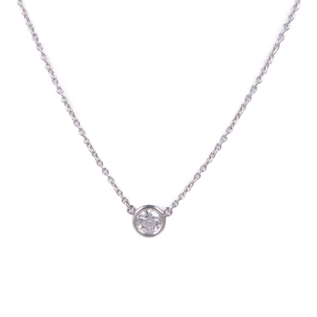 Tiffany Co By the Yard Pt950 Platinum Diamond Necklace: Tiffany Co By the Yard Pt950 Platinum Diamond Necklace Tiffany & Co. By the Yard necklace crafted in Pt950 platinum with a diamond accent. This women's necklace is presented in very good condition and