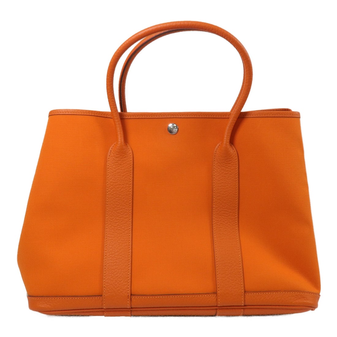 Hermes Garden Party PM Orange Canvas Tote Bag PHW: Hermes Garden Party PM Orange Canvas Tote Bag PHW Hermes Garden Party PM tote bag in orange canvas with palladium-tone hardware. This women's tote is made in France and includes storage bags. Conditio