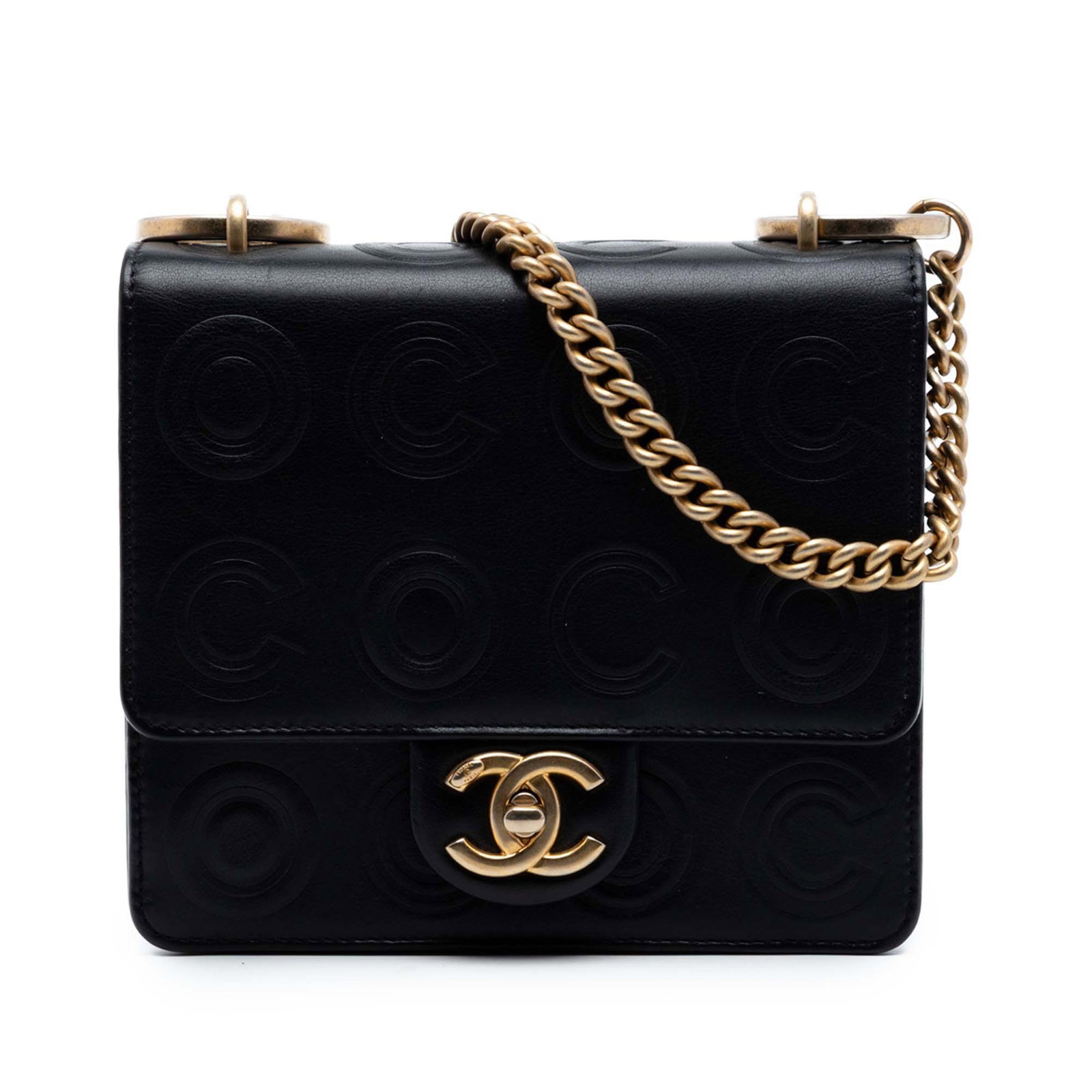 Chanel Mini Square Coco Embossed Flap Crossbody Bag (1 of 7)