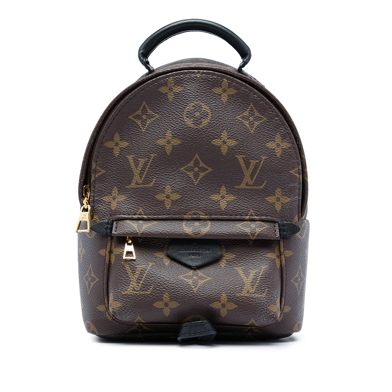 Louis Vuitton Palm Springs Mini Monogram Backpack Brown: Louis Vuitton Palm Springs Mini Monogram Backpack Brown Louis Vuitton Monogram Mini Palm Springs backpack in brown fabric with a monogram canvas body. It features an exterior front zip pocket, adjusta