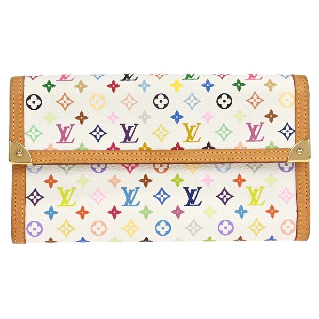 Louis Vuitton Porte Tresor International White Multicolor Folding Wallet (1 of 15)