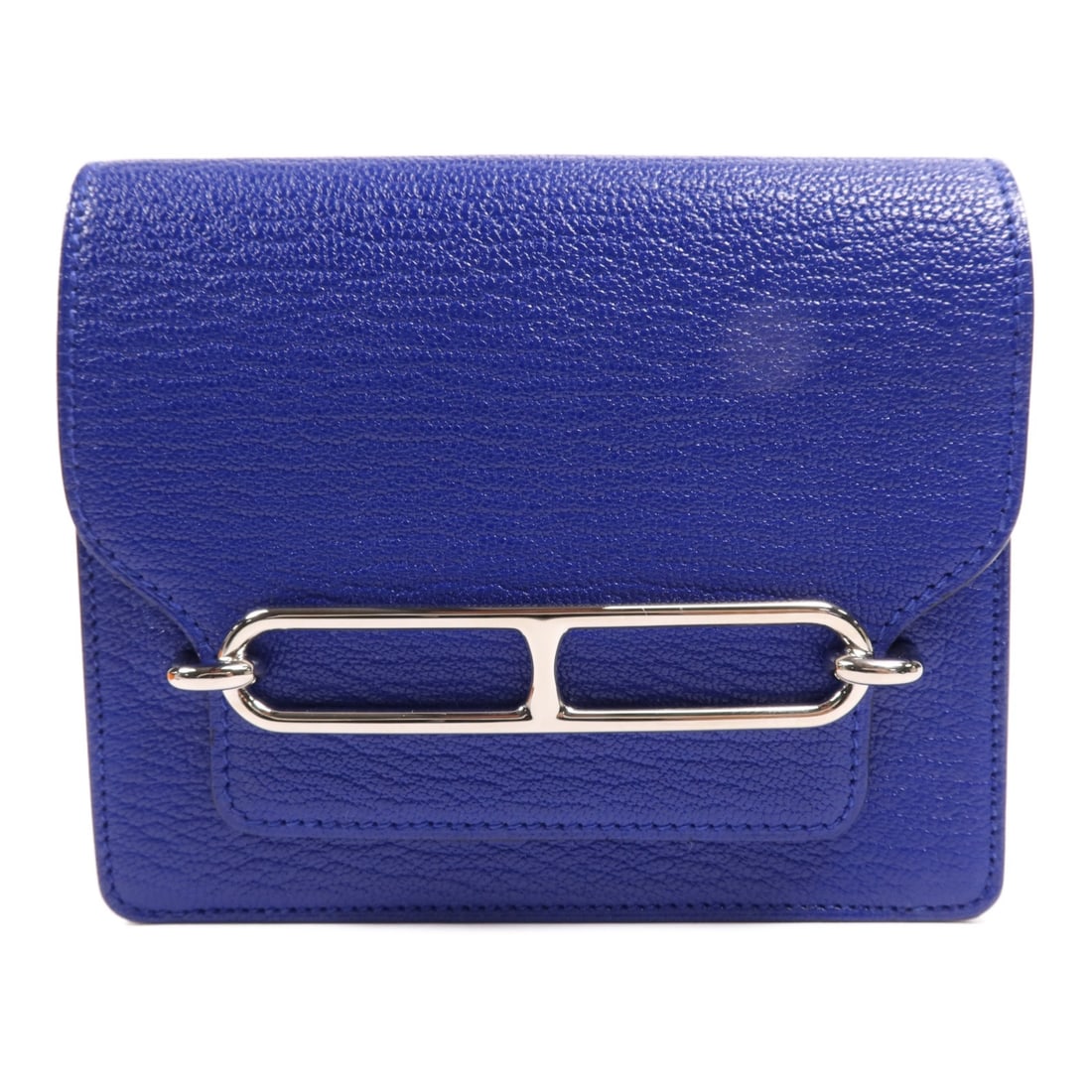 Hermes Roulis Slim Pouch Wallet Chevre Bleu Electrique PHW: Hermes Roulis Slim Pouch Wallet Chevre Bleu Electrique PHW Hermes Roulis Slim Pouch Wallet in Bleu Electrique blue, made from Chevre and goatskin leather. This women's regular-size pouch wallet featur